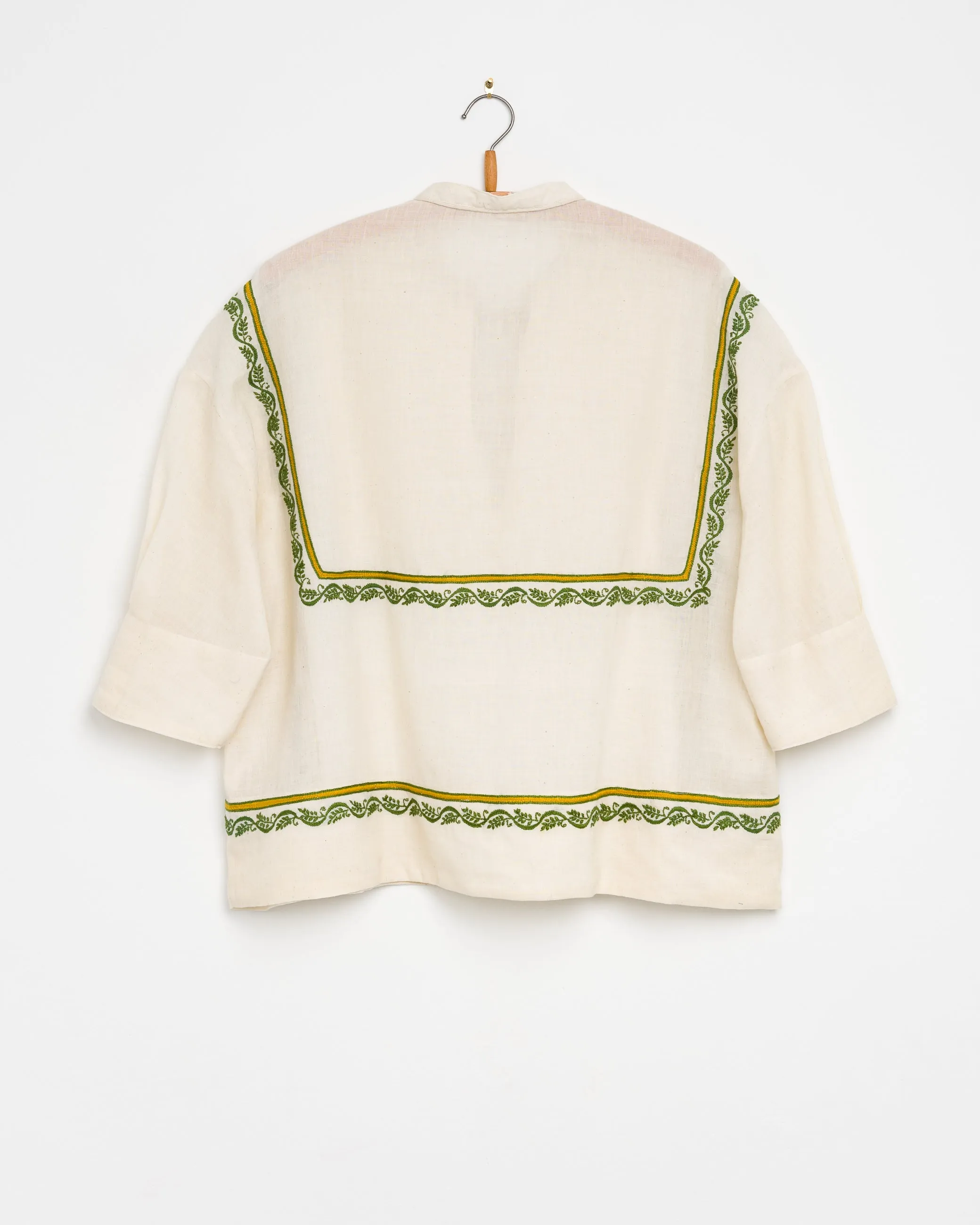 Hema Tie Top in Chikankari Embroidery Natural sold by The Umber & Ochre product image thumbnail 3