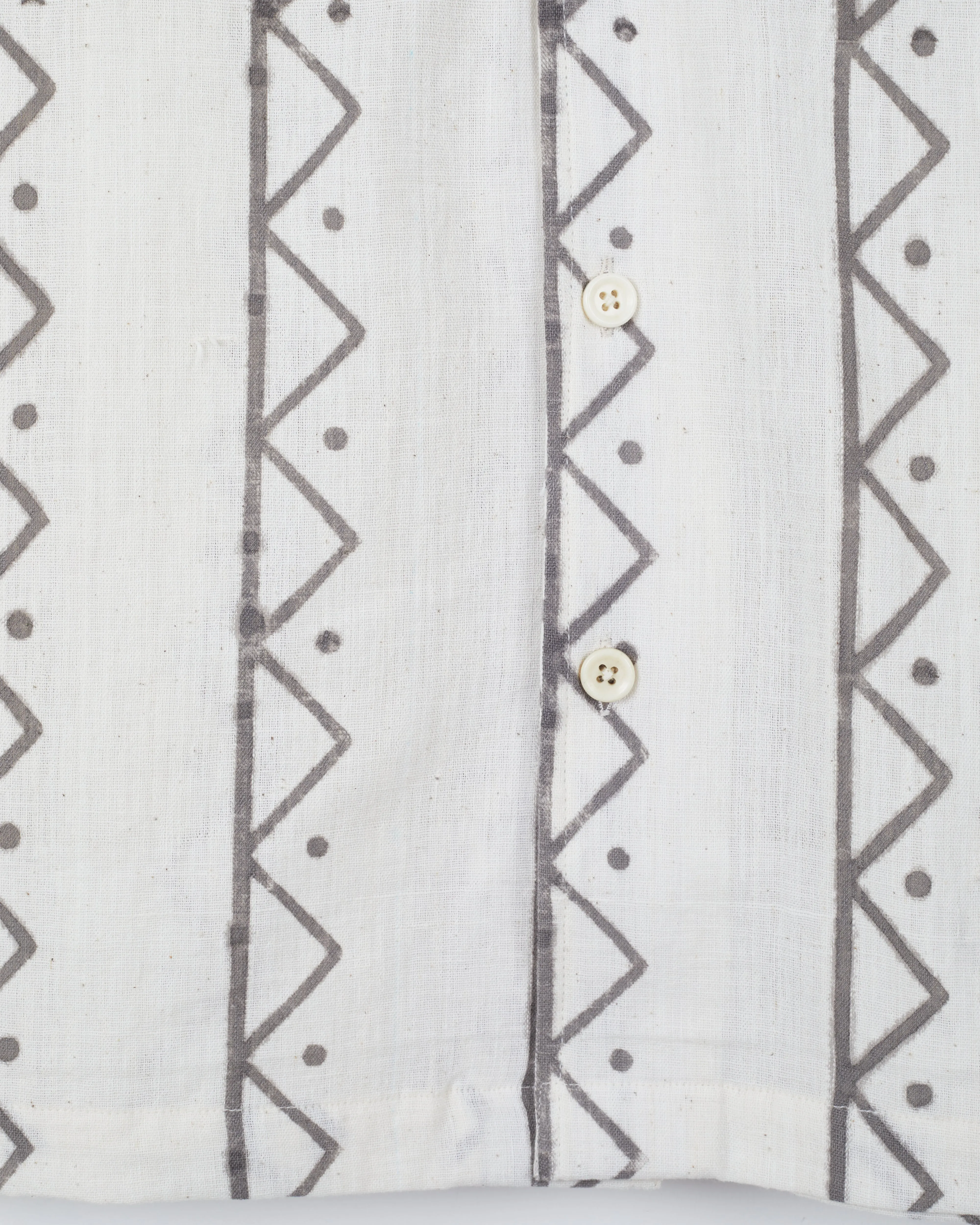 Harshil 2 Pocket Shirt in Chevron Dot Block Print Natural sold by The Umber & Ochre product image thumbnail 5