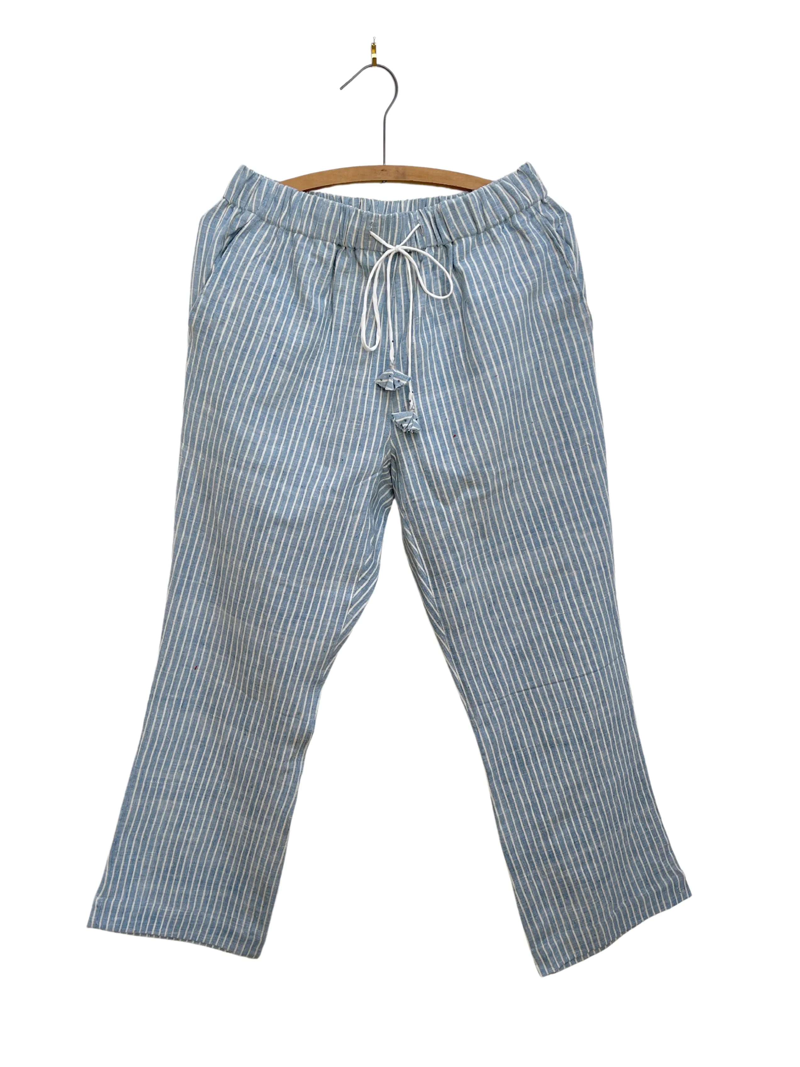 Drawstring Pant in Lt Indigo Stripe sold by The Umber & Ochre product image thumbnail 2