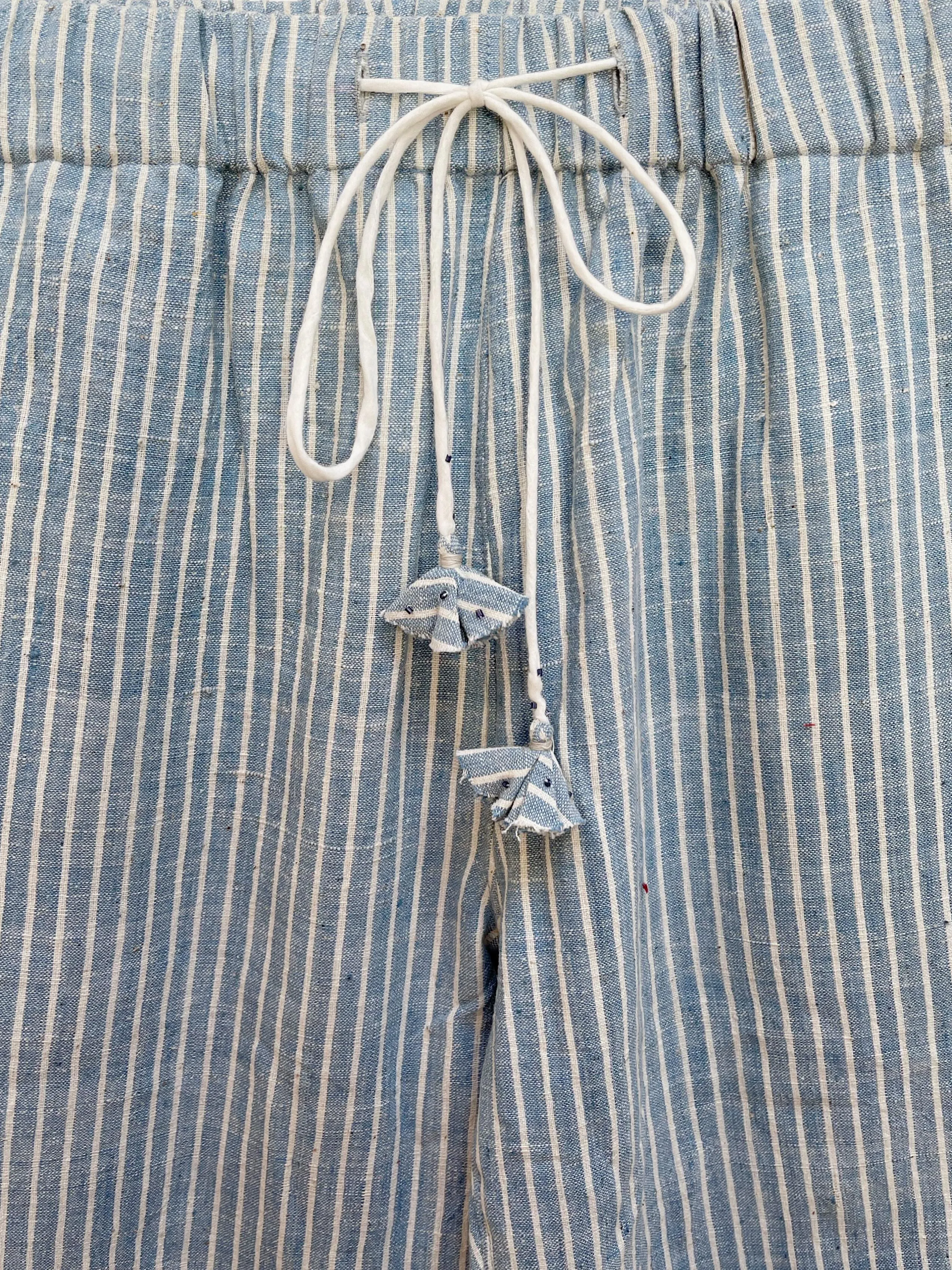 Drawstring Pant in Lt Indigo Stripe sold by The Umber & Ochre product image thumbnail 4