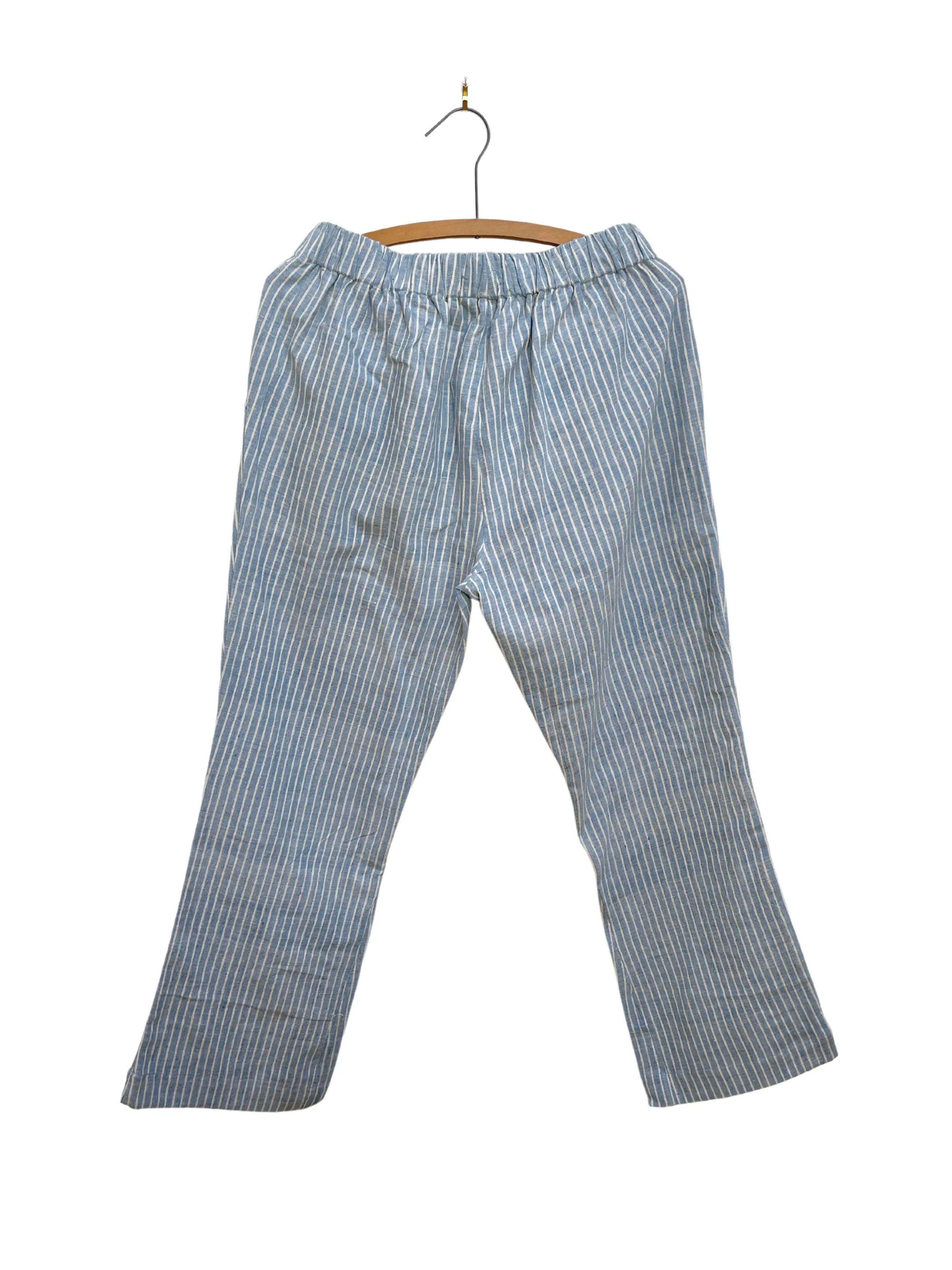 Drawstring Pant in Lt Indigo Stripe sold by The Umber & Ochre product image thumbnail 3