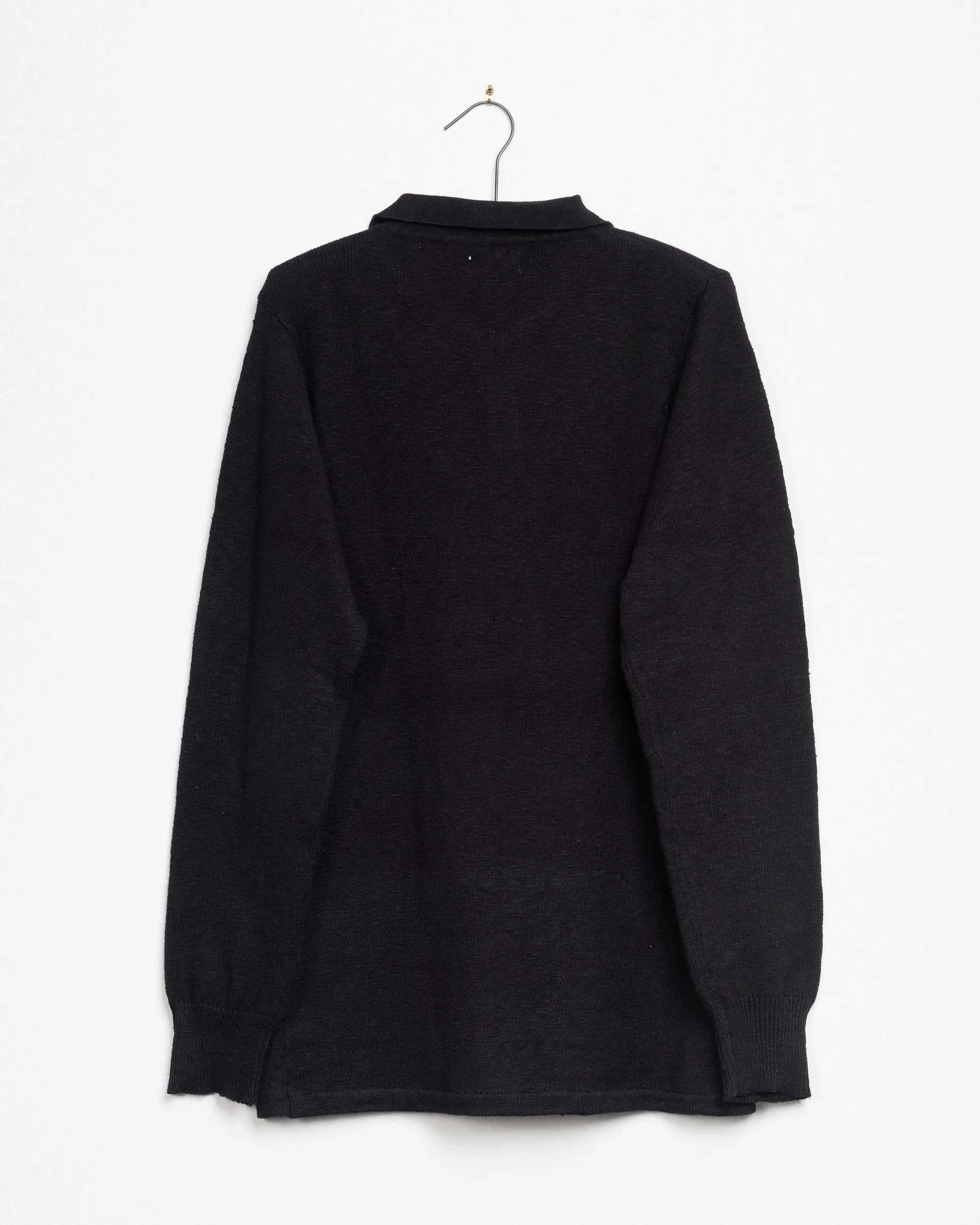 Madhur Johnny Collar Knit Tee in Black sold by The Umber & Ochre product image thumbnail 3