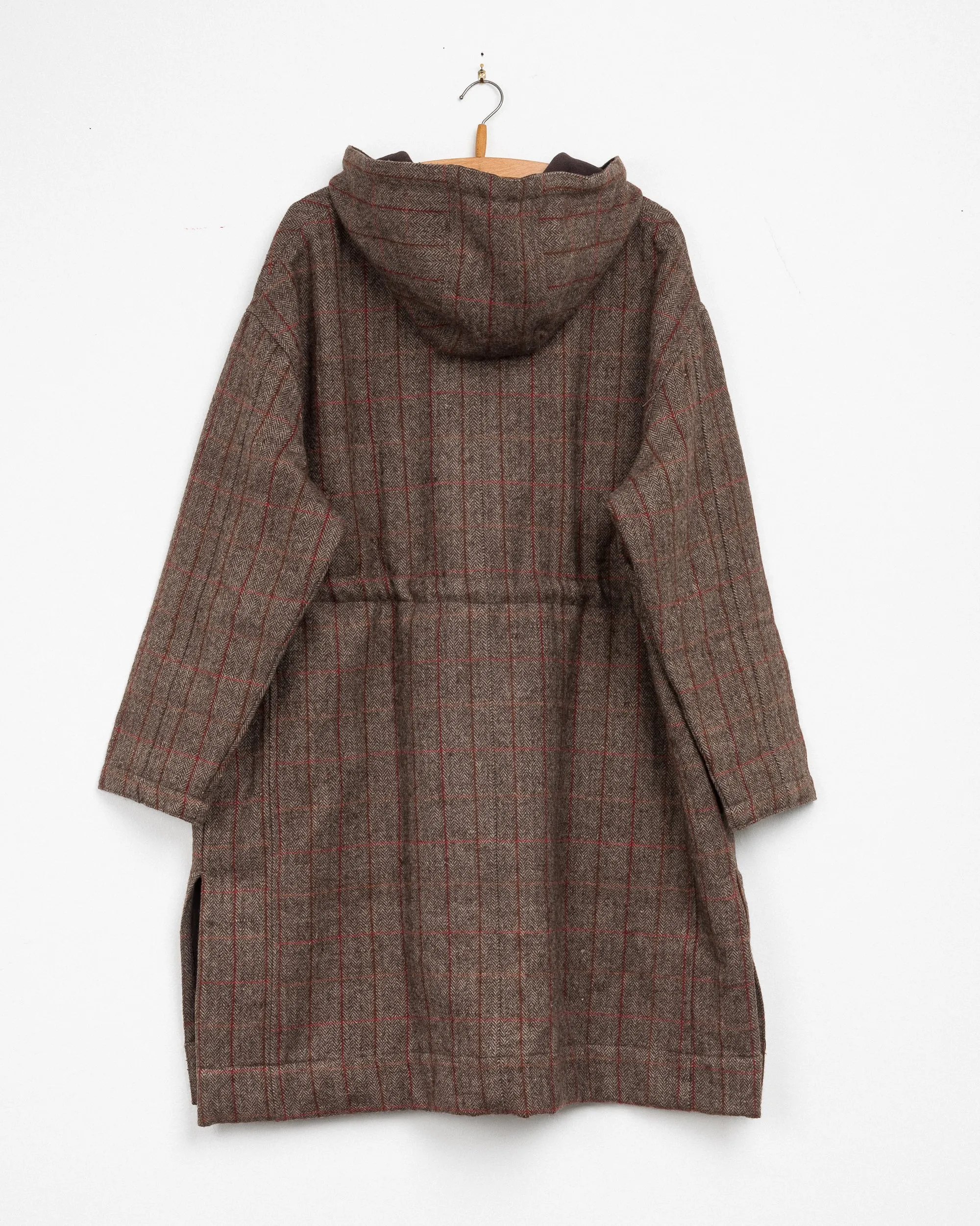 Samaya Hooded Coat in Camel Plaid sold by The Umber & Ochre product image thumbnail 3