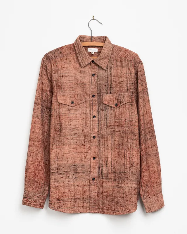 Mazadoor Work Shirt in Pomegranate Brushed made by The Umber & Ochre
