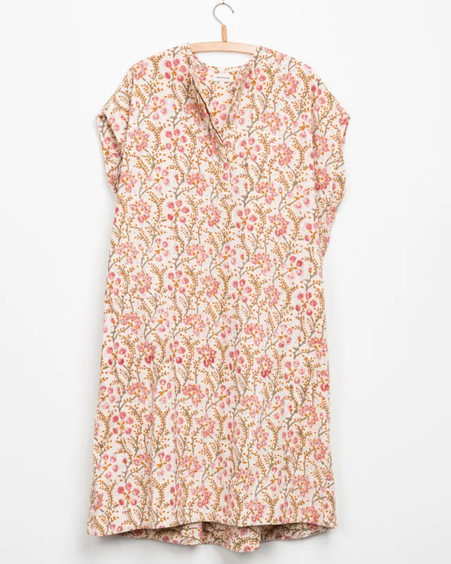 Urmi Dress in Pink Floral Block made by Umber & Ochre