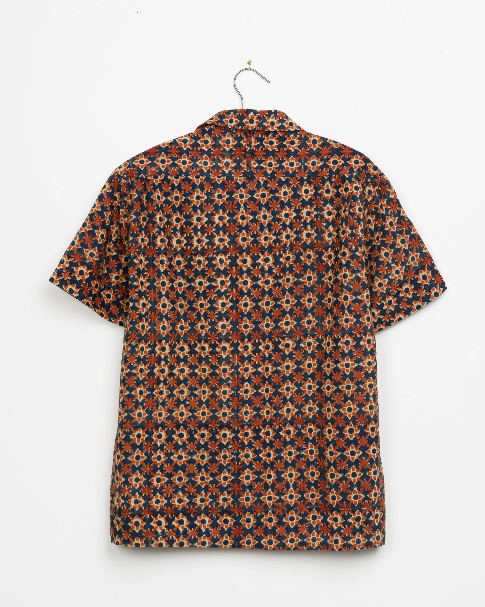 Khushi Camp Shirt in Rust Floral Block sold by The Umber & Ochre product image thumbnail 4