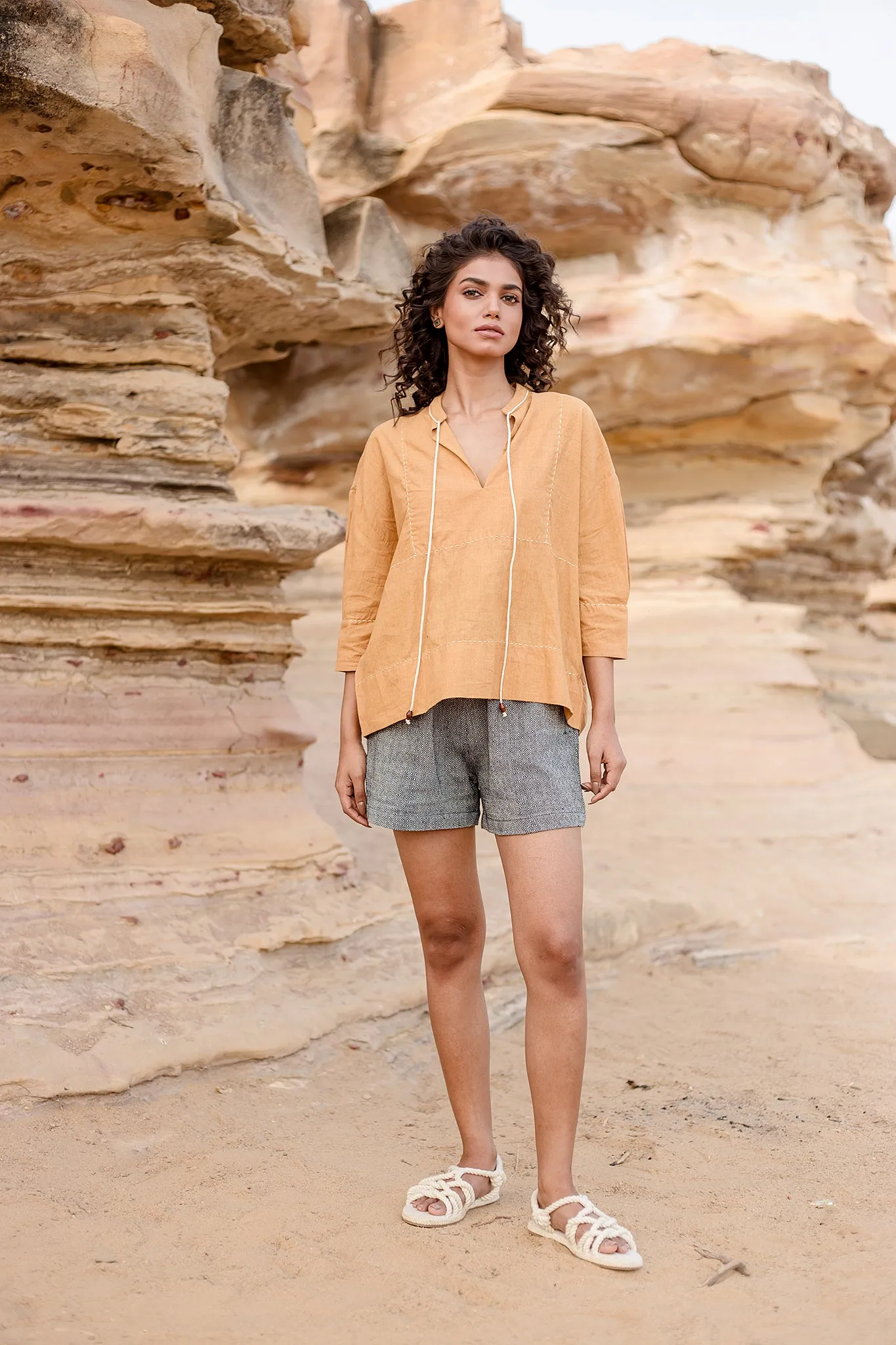 Hema Top in Mustard sold by The Umber & Ochre product image thumbnail 2