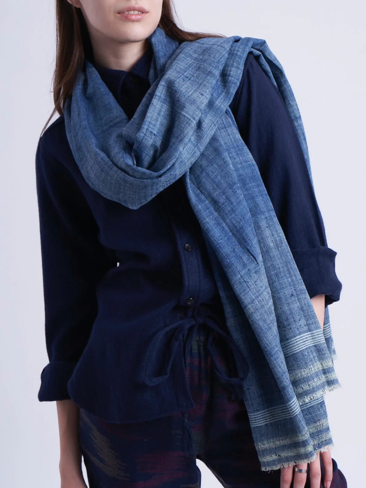Silk Scarf in Light Grey sold by The Umber & Ochre product image thumbnail 2