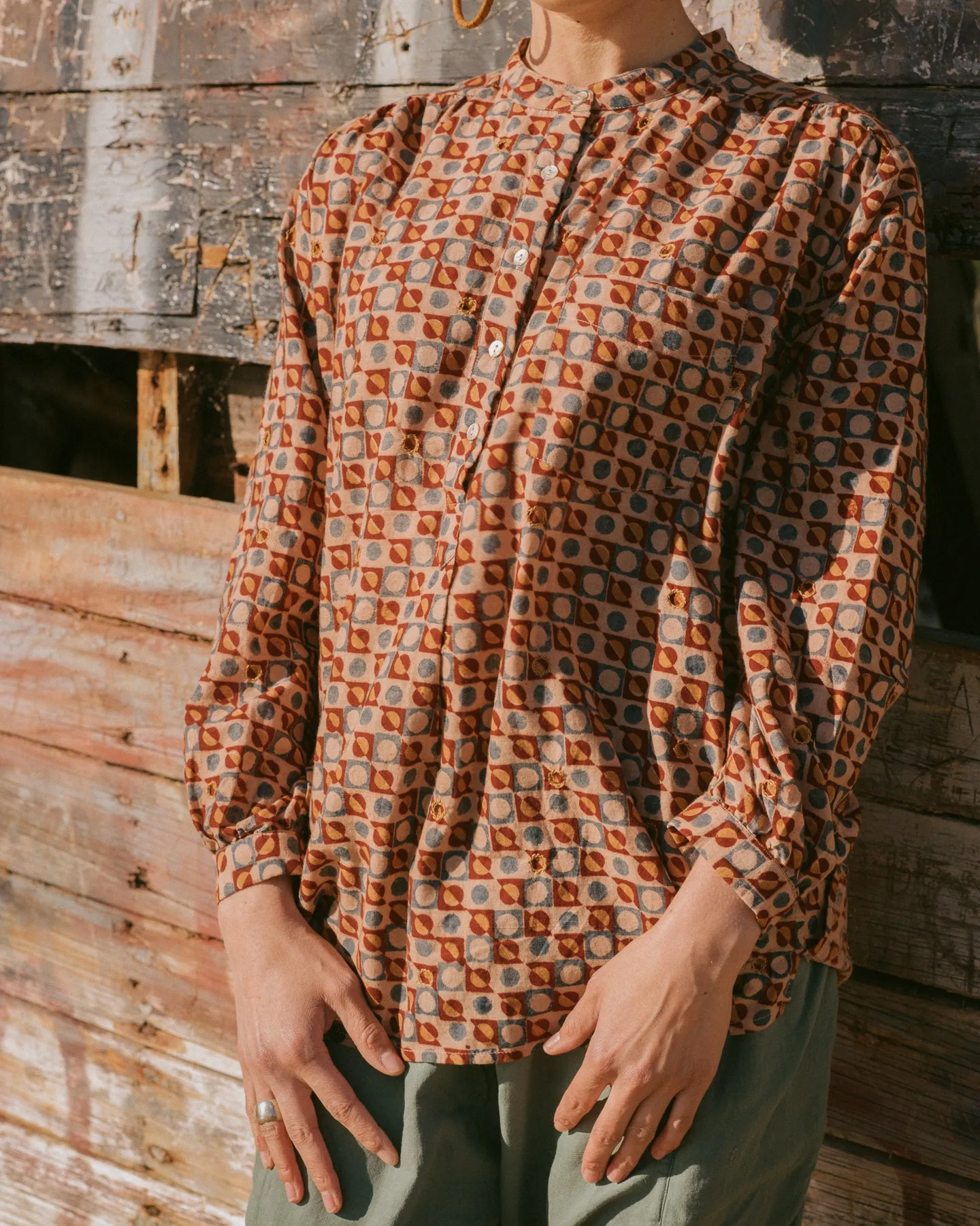 Aanya Tunic in Circles sold by The Umber & Ochre