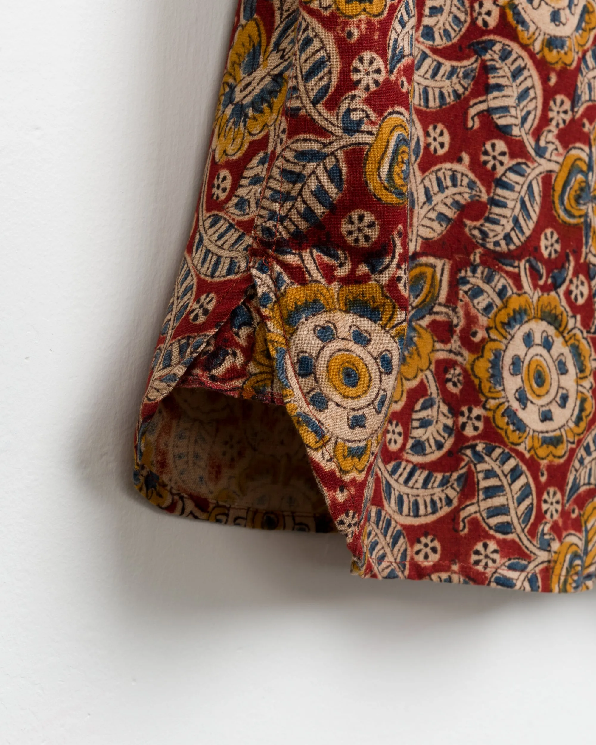 Chetan Band Collar Shirt in Red Floral sold by The Umber & Ochre product image thumbnail 5