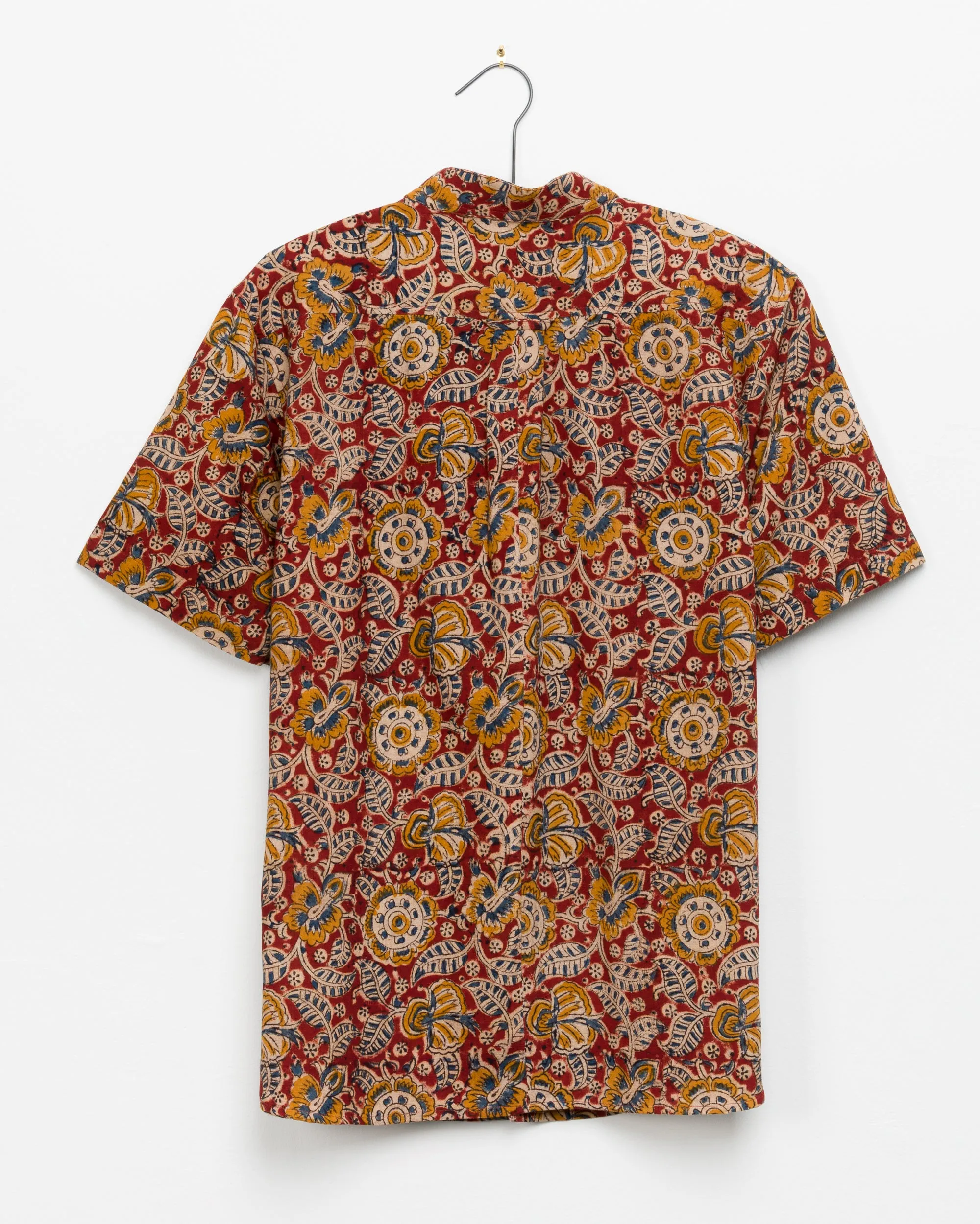 Chetan Band Collar Shirt in Red Floral sold by The Umber & Ochre product image thumbnail 4