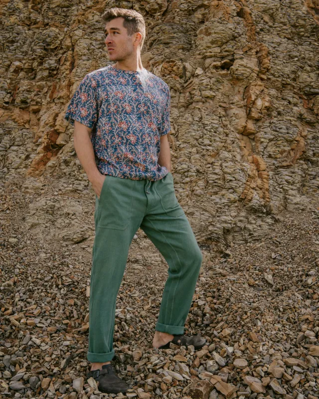 Tej Woven Tee in Blue Floral made by The Umber & Ochre