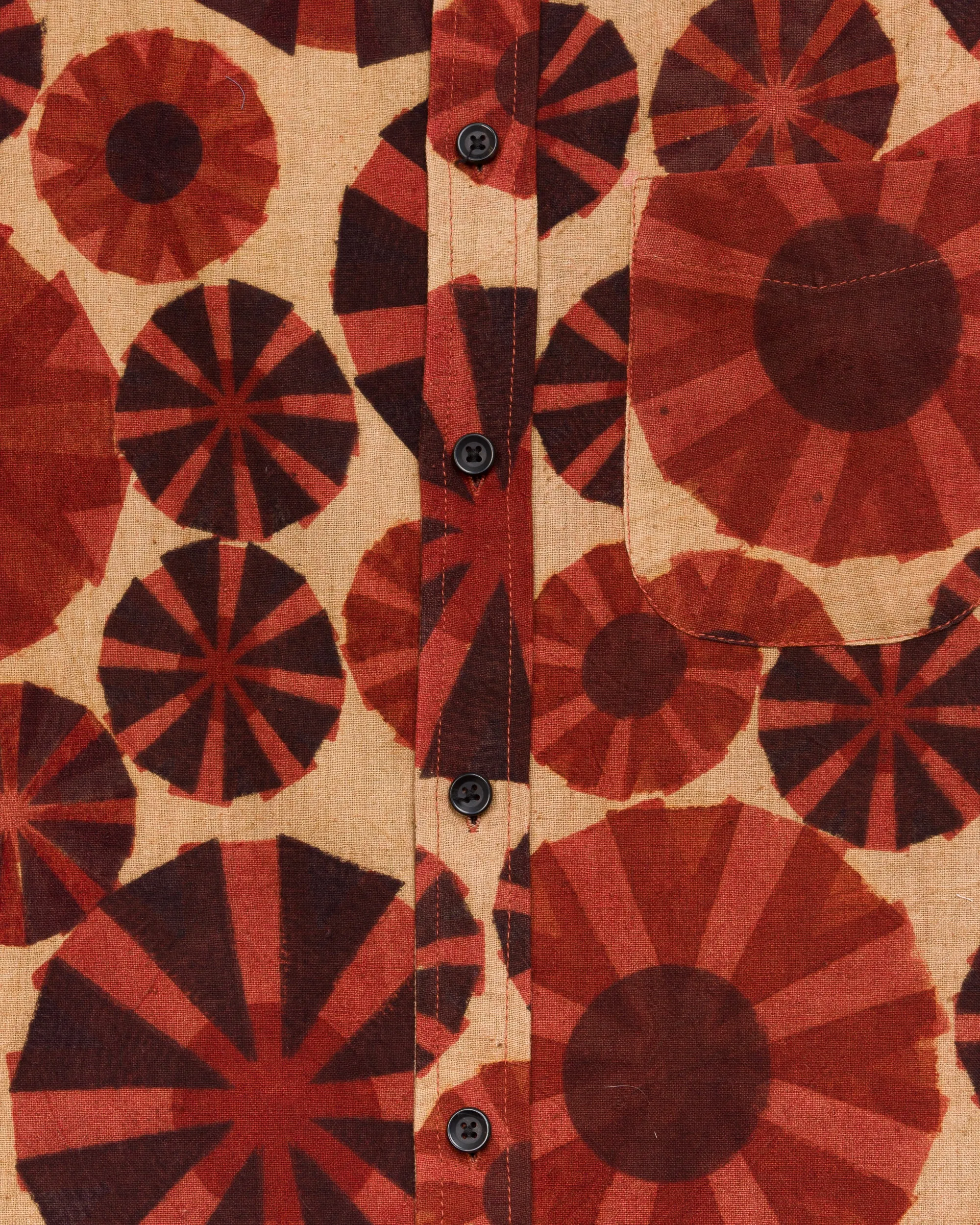 Kabir Standard Shirt w/Saddle Stitch in Pinwheel sold by The Umber & Ochre product image thumbnail 4