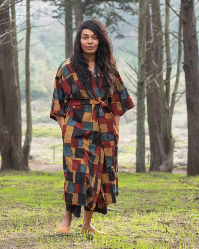 Taran Robe in Blocks made by The Umber & Ochre