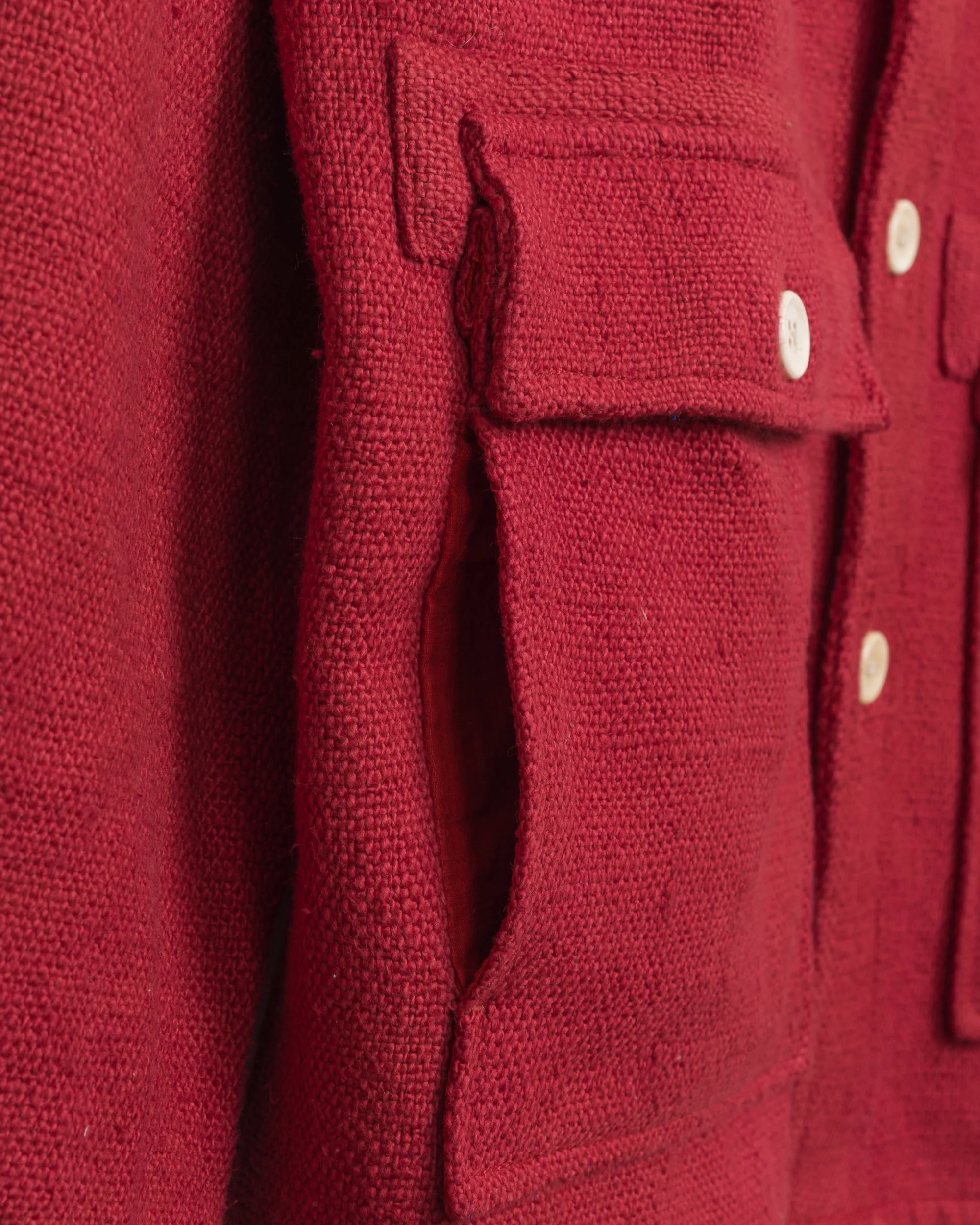 Chore Coat in Red Nubby Cotton sold by The Umber & Ochre product image thumbnail 5
