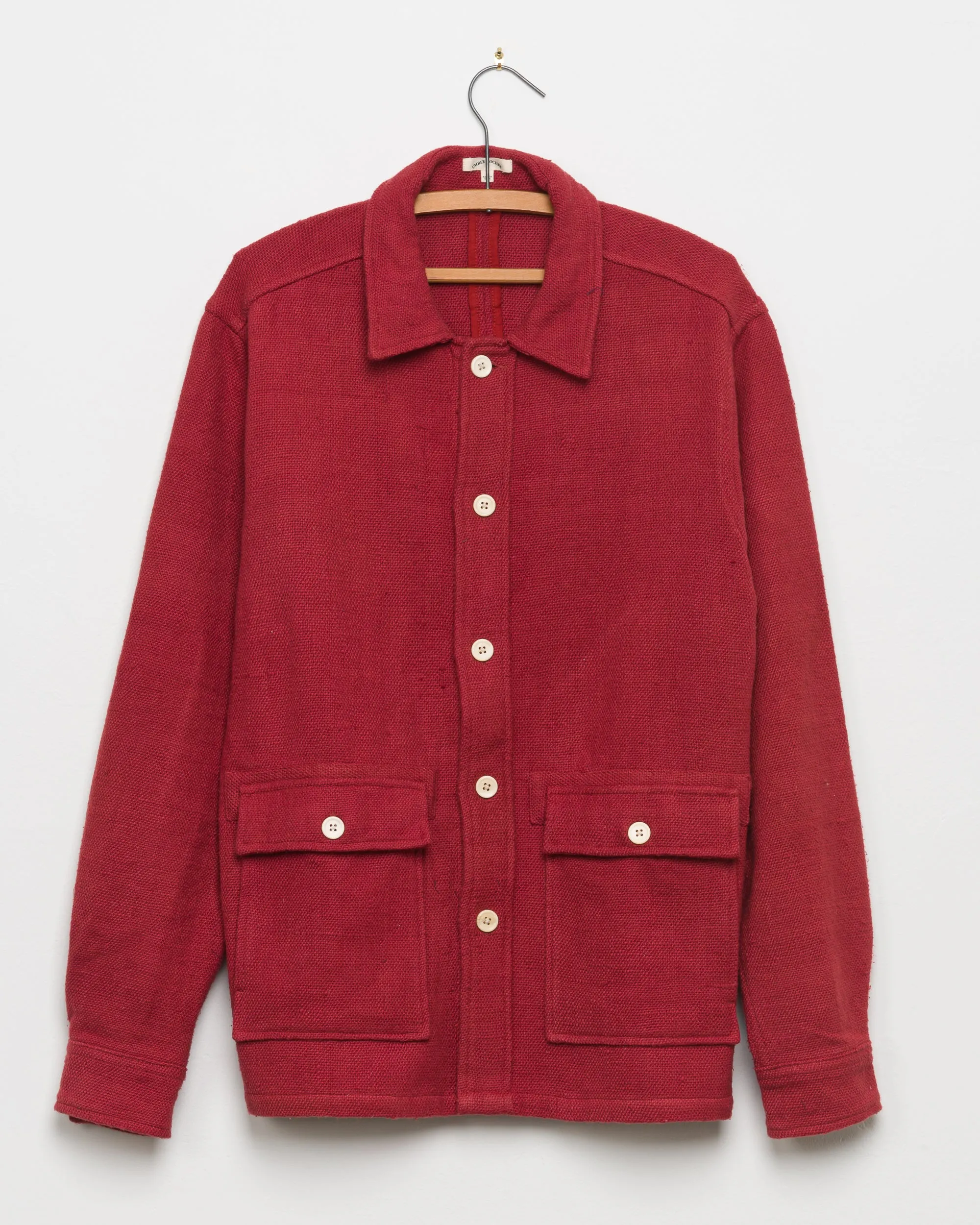 Chore Coat in Red Nubby Cotton sold by The Umber & Ochre product image thumbnail 2