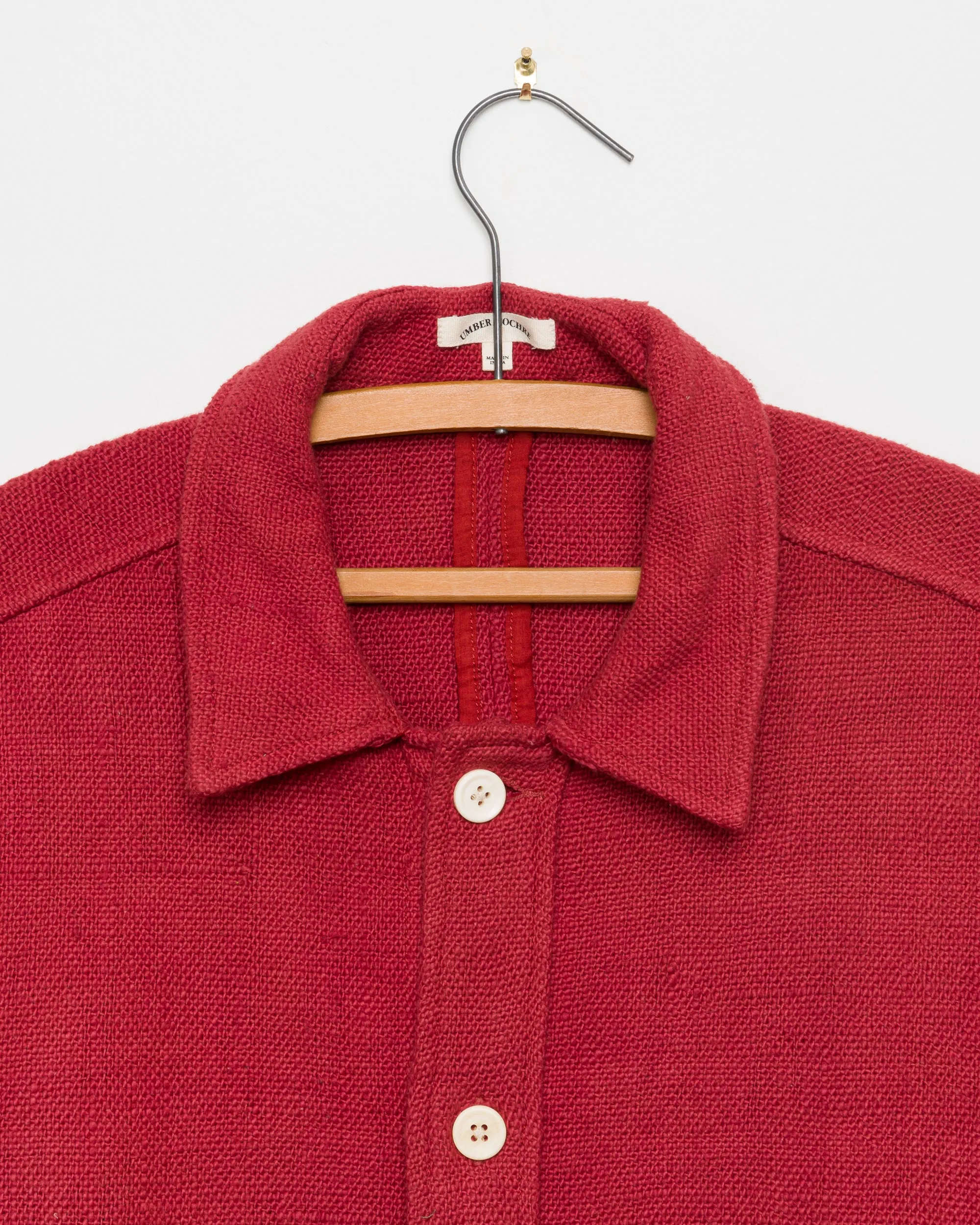 Chore Coat in Red Nubby Cotton sold by The Umber & Ochre product image thumbnail 3