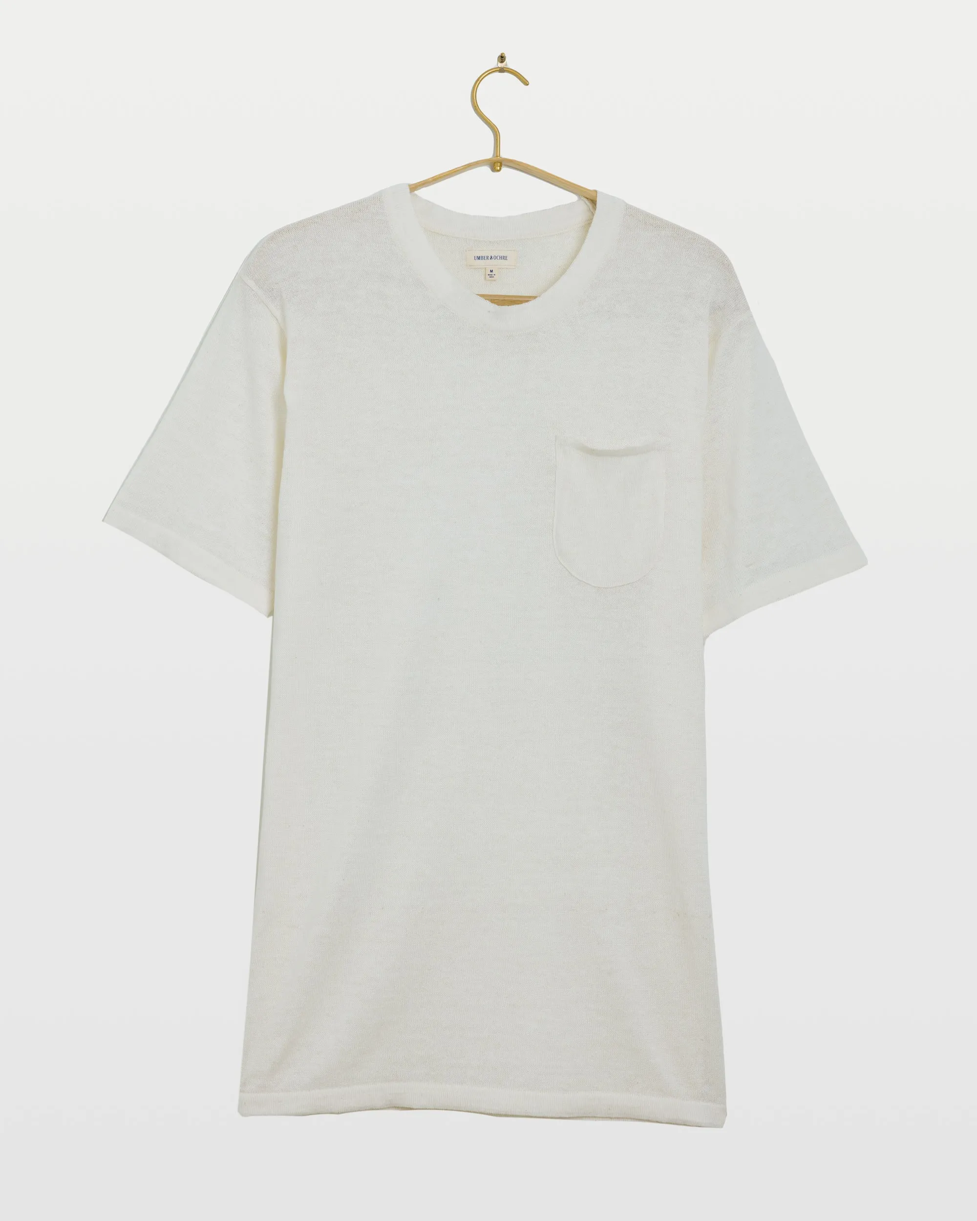 Azad S/S Pocket Knit Tee White sold by The Umber & Ochre