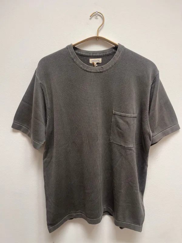 Yogi S/S Pocket Knit Tee Charcoal made by The Umber & Ochre