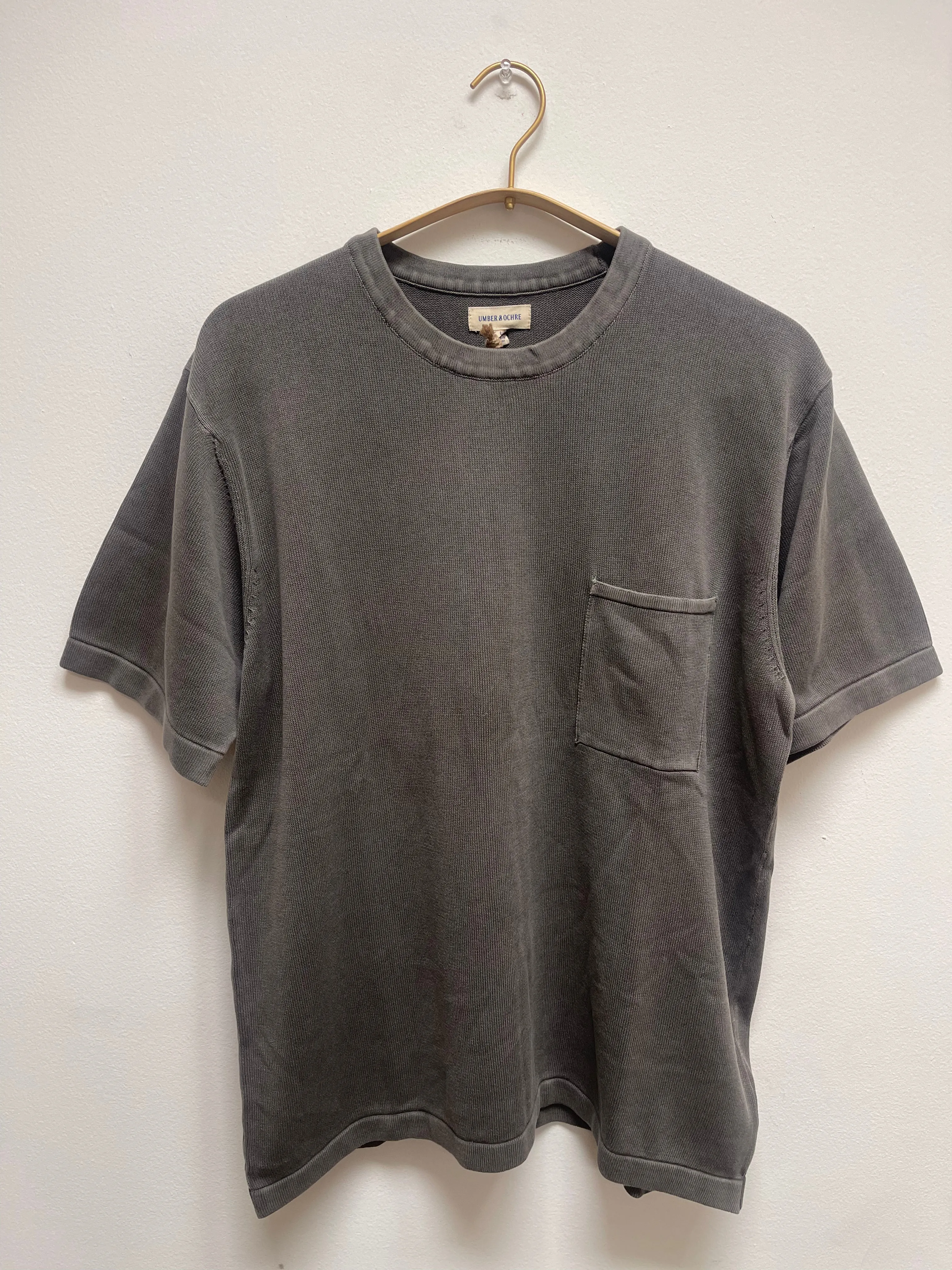 Yogi S/S Pocket Knit Tee Charcoal sold by The Umber & Ochre