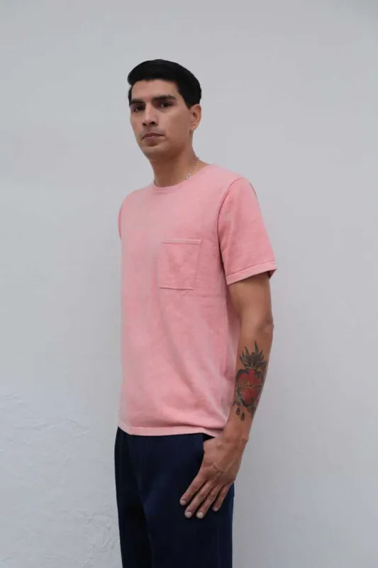 Yogi S/S Pocket Knit Tee Dusty Rose made by The Umber & Ochre