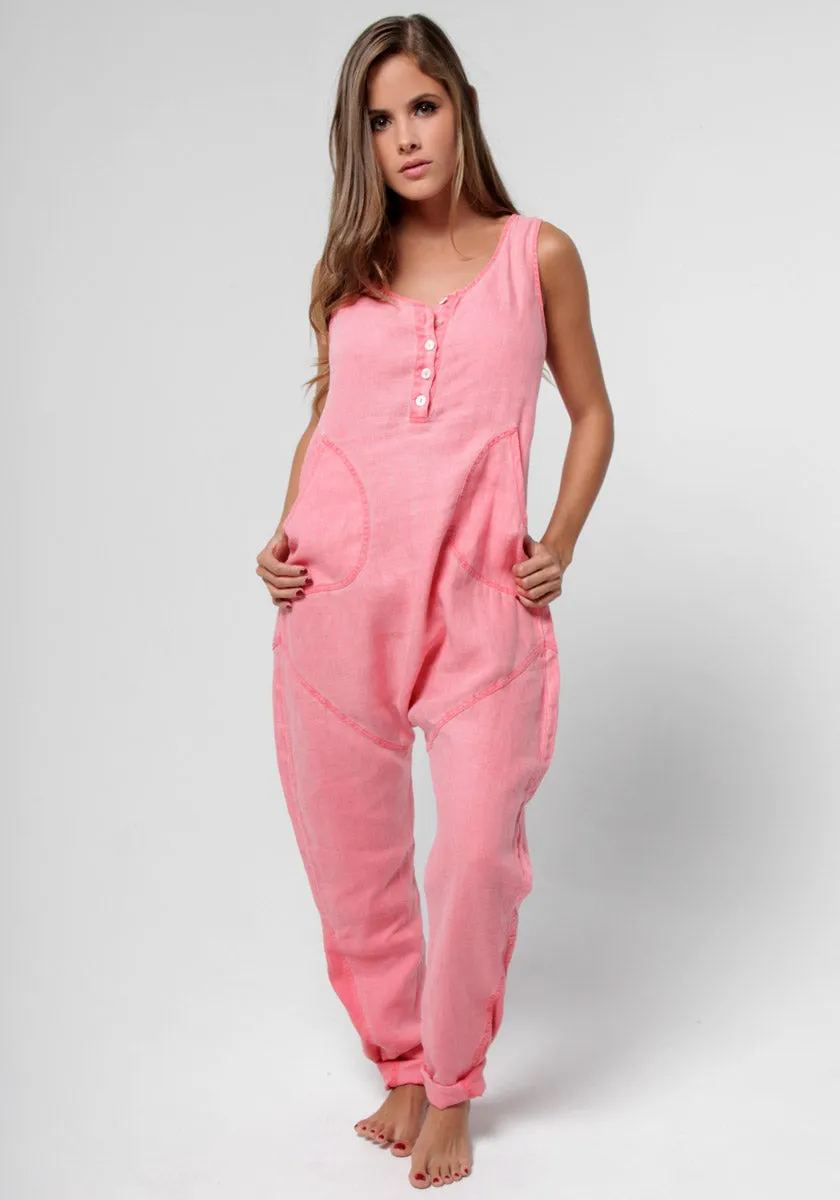 Drop Crotch Linen Jumpsuit sold by Claudio Milano product image thumbnail 5