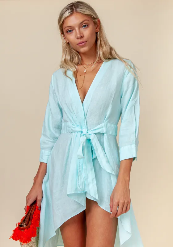 Wrap Tunic Linen Dress made by Claudio Milano