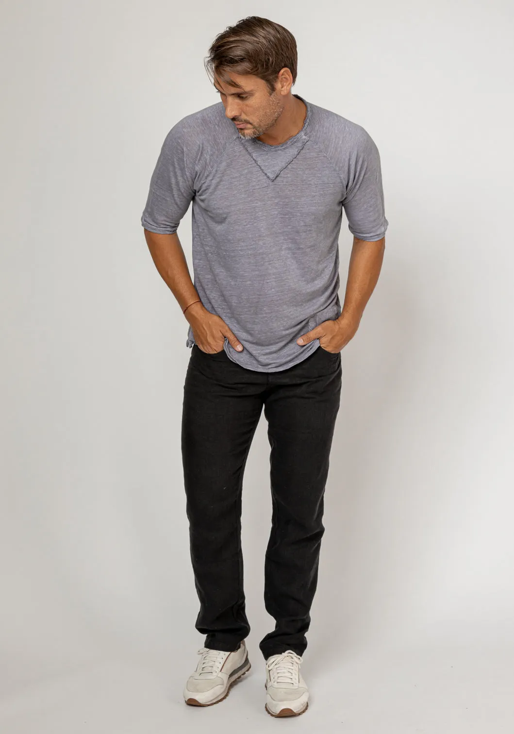 Jersey Linen Short Sleeve T-Shirt sold by Claudio Milano product image thumbnail 2
