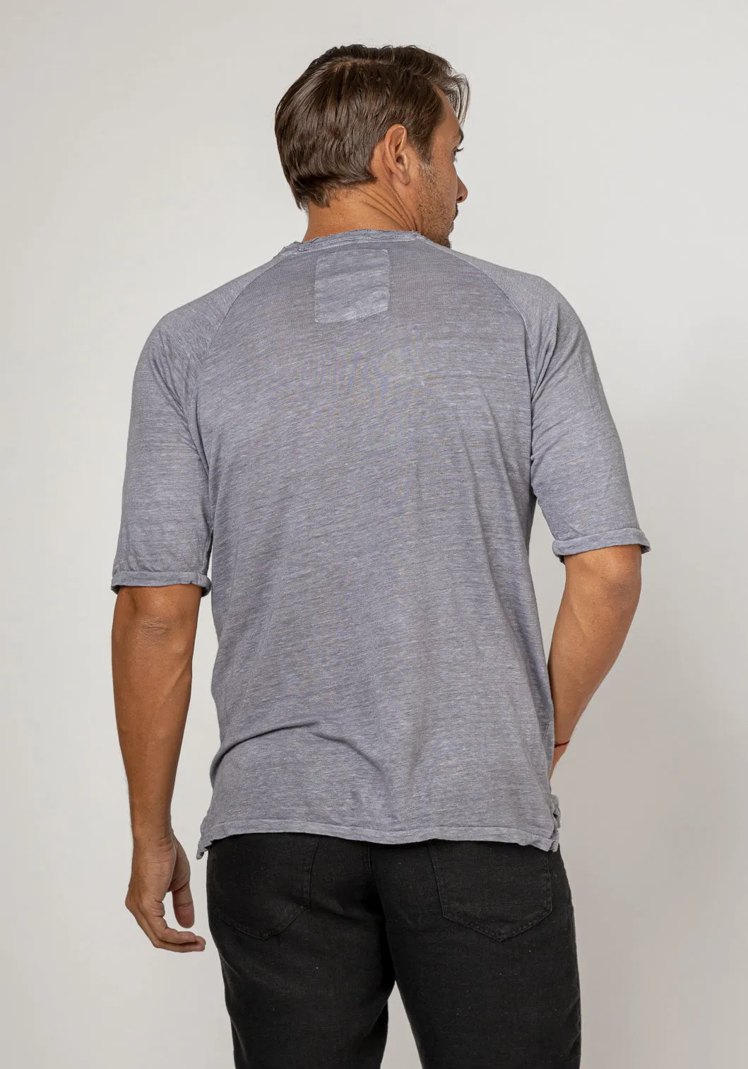 Jersey Linen Short Sleeve T-Shirt sold by Claudio Milano product image thumbnail 3