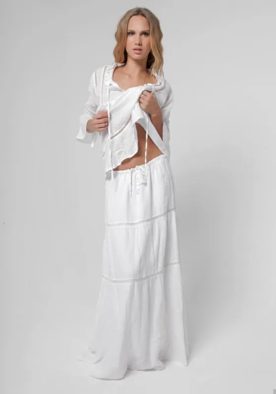 Boho Linen Maxi Skirt made by Claudio Milano