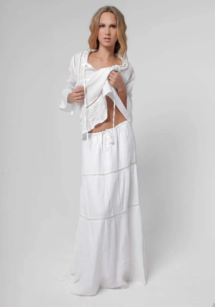 Boho Linen Maxi Skirt sold by Claudio Milano