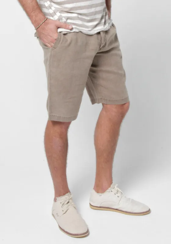 Linen Classic Shorts With Pockets made by Claudio Milano
