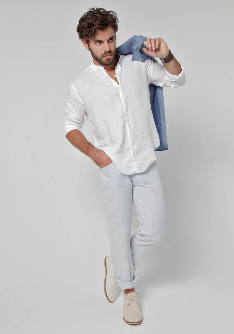 Long Sleeve Linen Shirt With Button Collar sold by Claudio Milano product image thumbnail 3