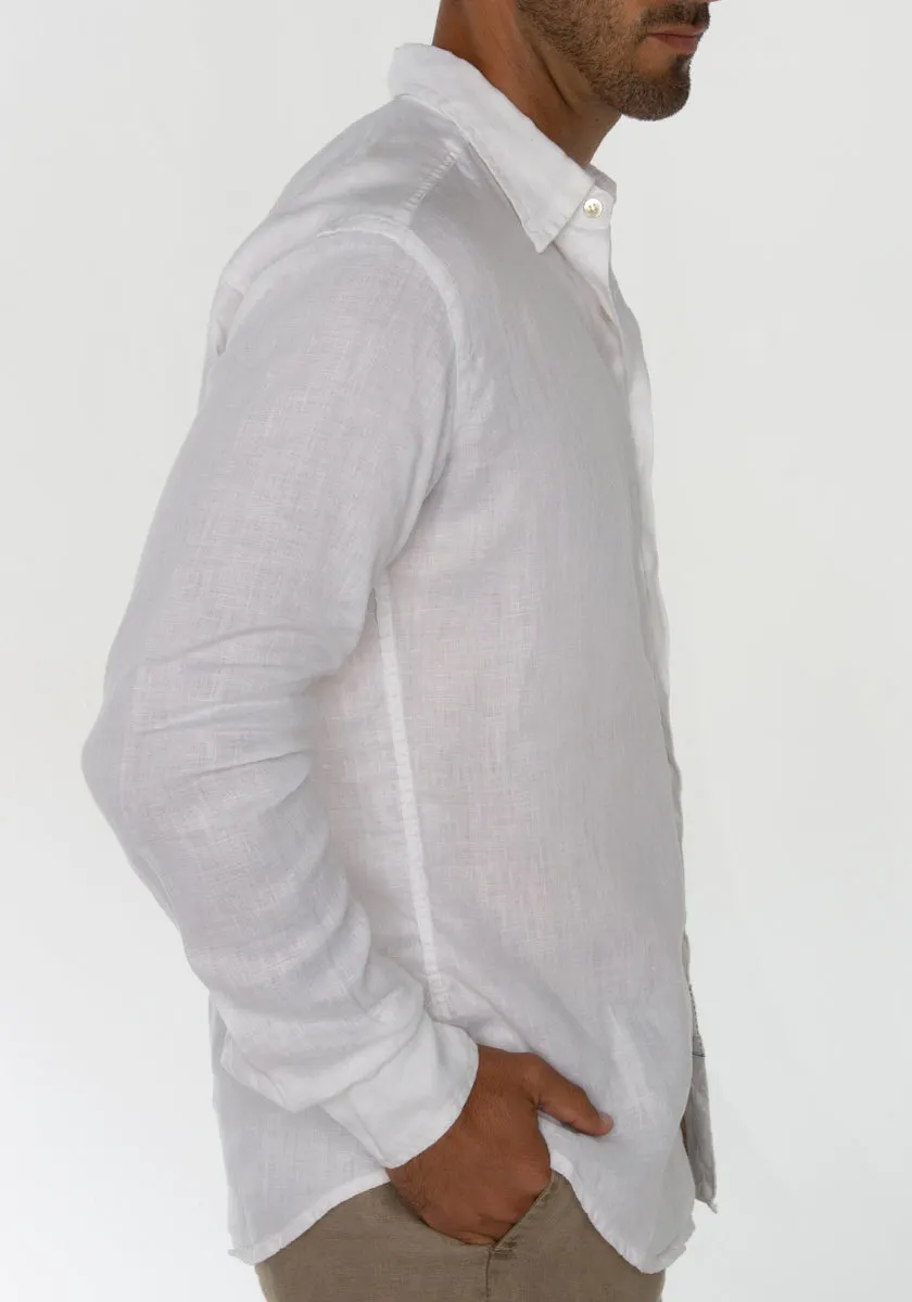 Long Sleeve Button Down Linen Shirt | Regular Fit sold by Claudio Milano product image thumbnail 5