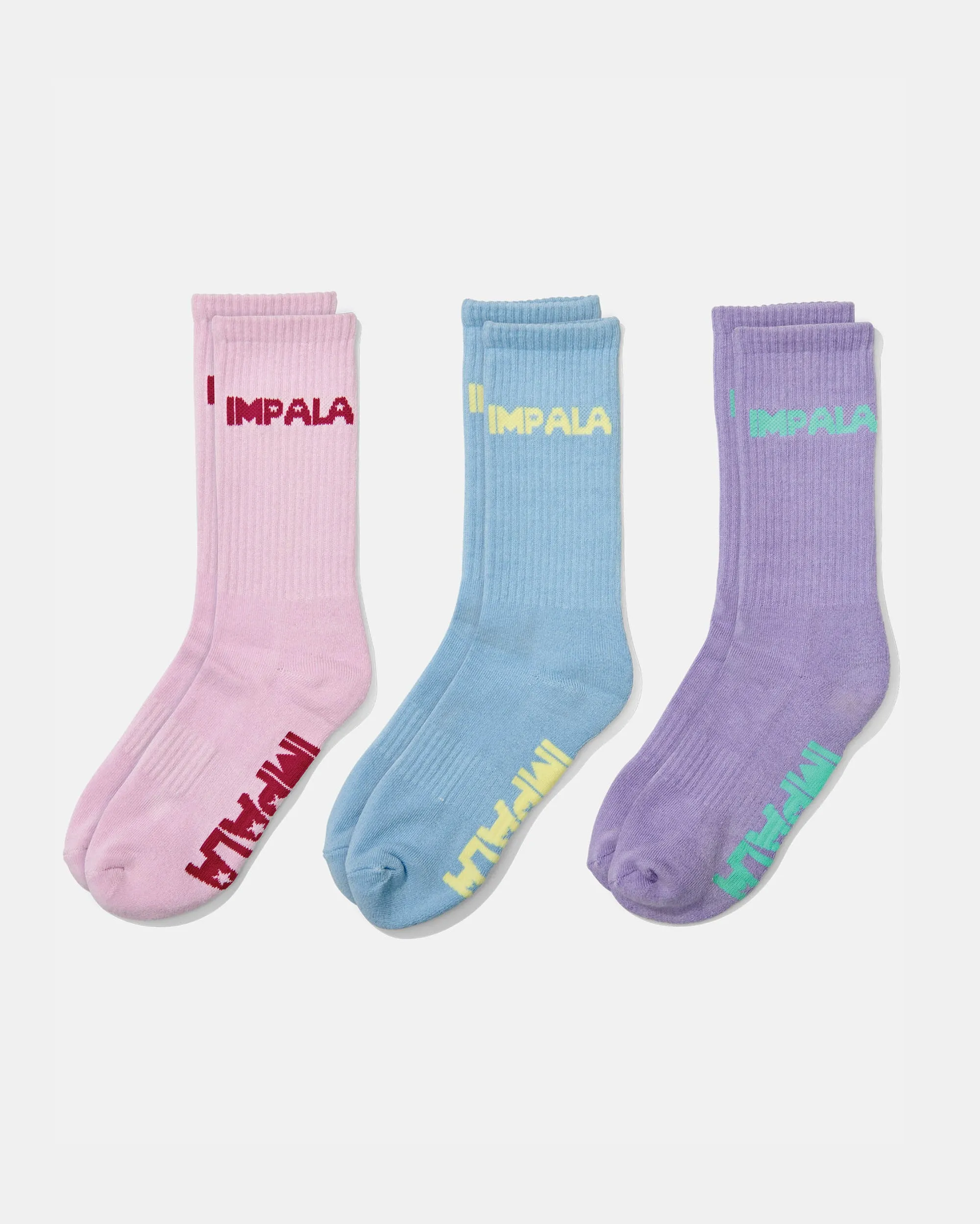 Impala Skate Sock 3pk - Pastel sold by Impala Rollerskates
