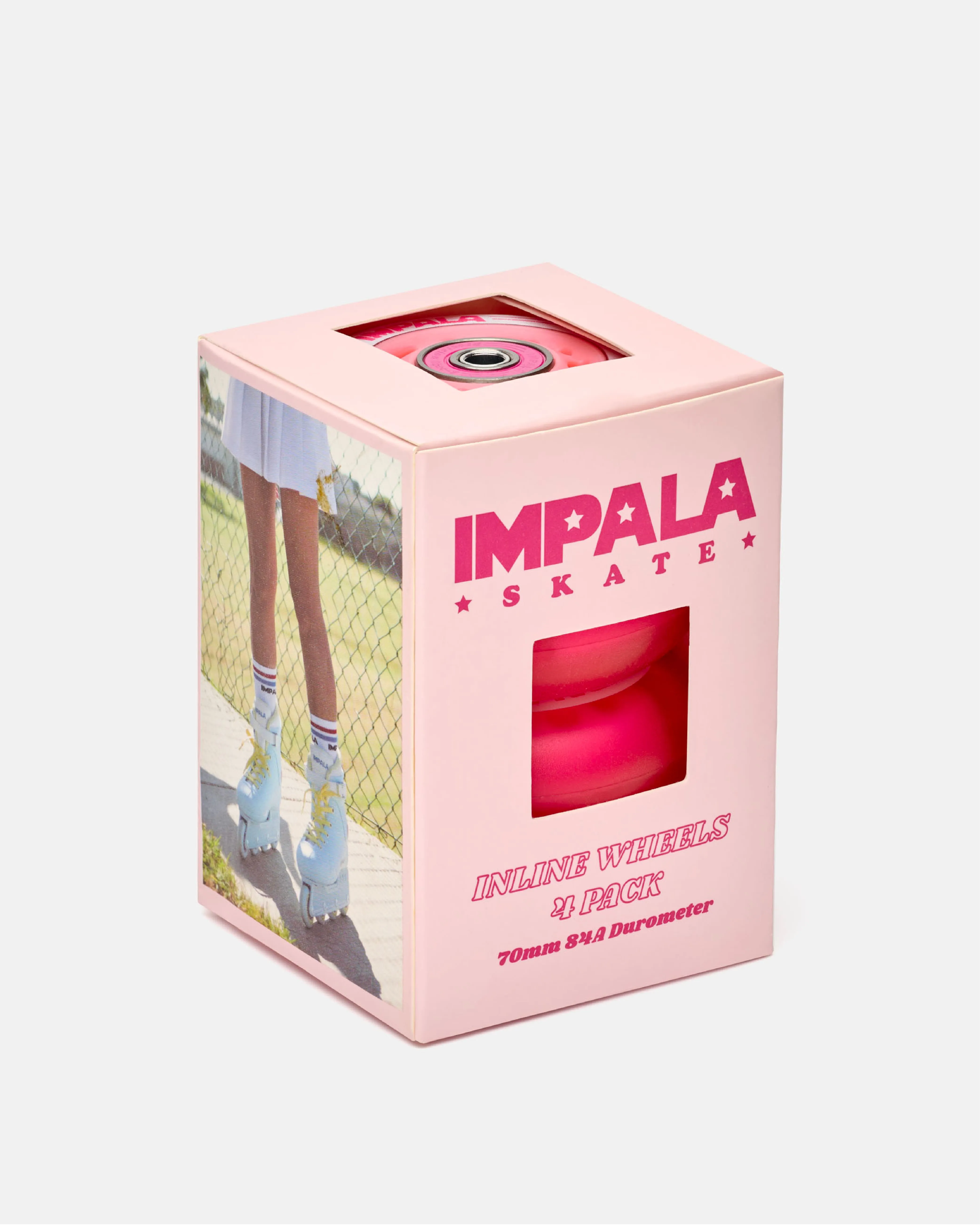 Impala Light Up Inline Wheel 4pk - Pink/Red sold by Impala Rollerskates product image thumbnail 2