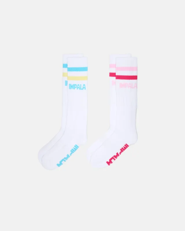 Impala High Stripe Sock 2pk - Pastel made by Impala Rollerskates