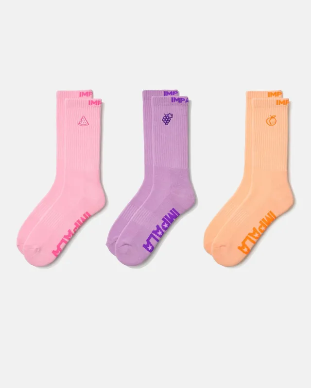 Impala Skate Sock 3pk - Fruit made by Impala Rollerskates