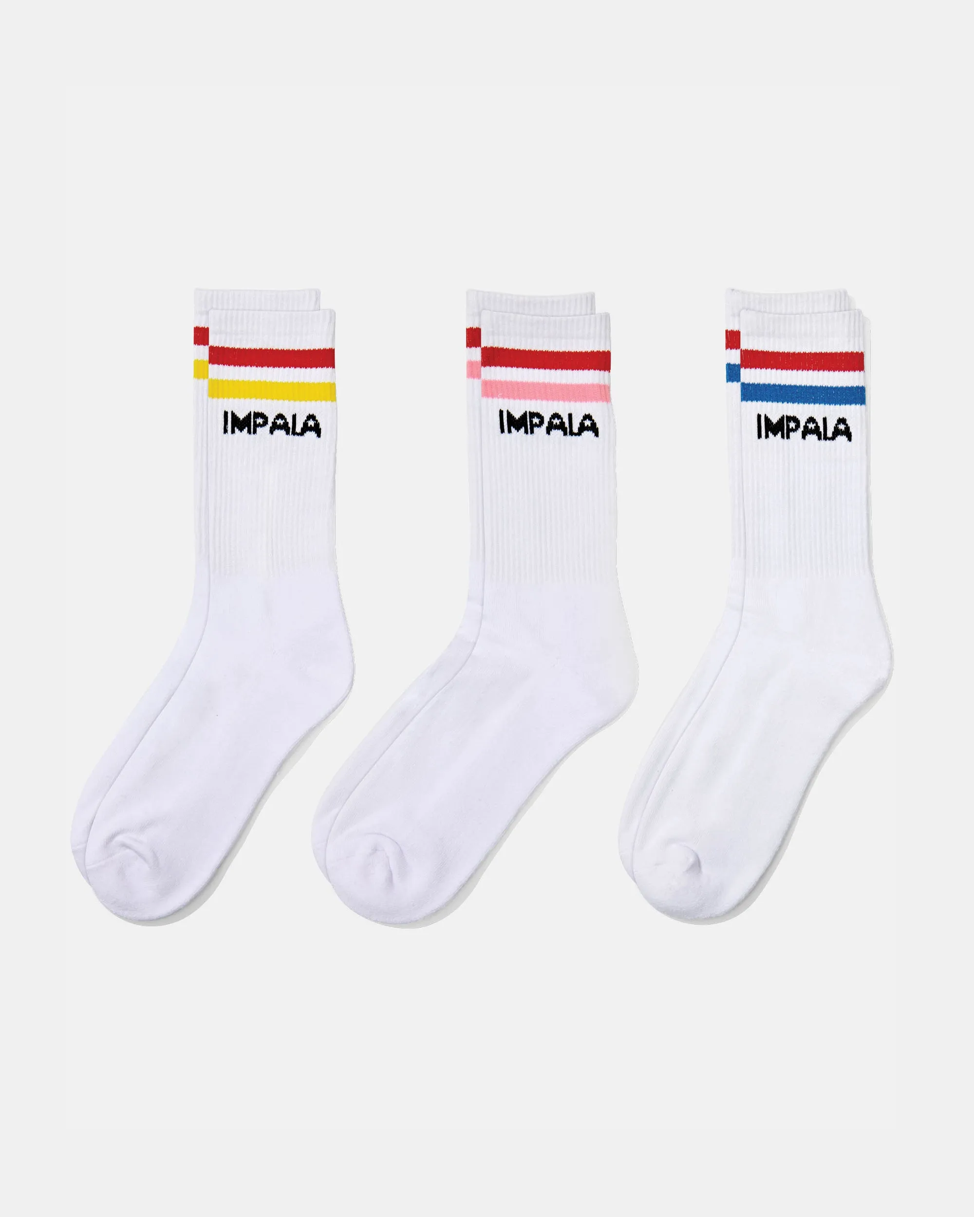 Impala Stripe Sock 3pk - Multi sold by Impala Rollerskates