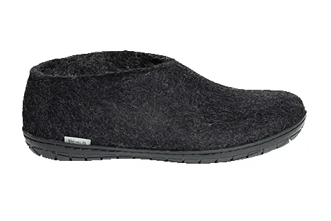 Shoe with black rubber sole - Charcoal sold by Glerups