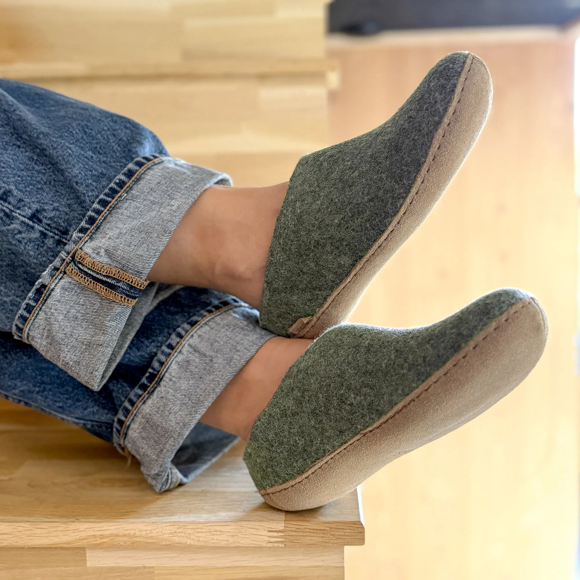 Slip-on with leather sole - Moss sold by Glerups product image thumbnail 5