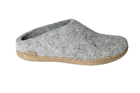 Slip-on with leather sole - Grey sold by Glerups