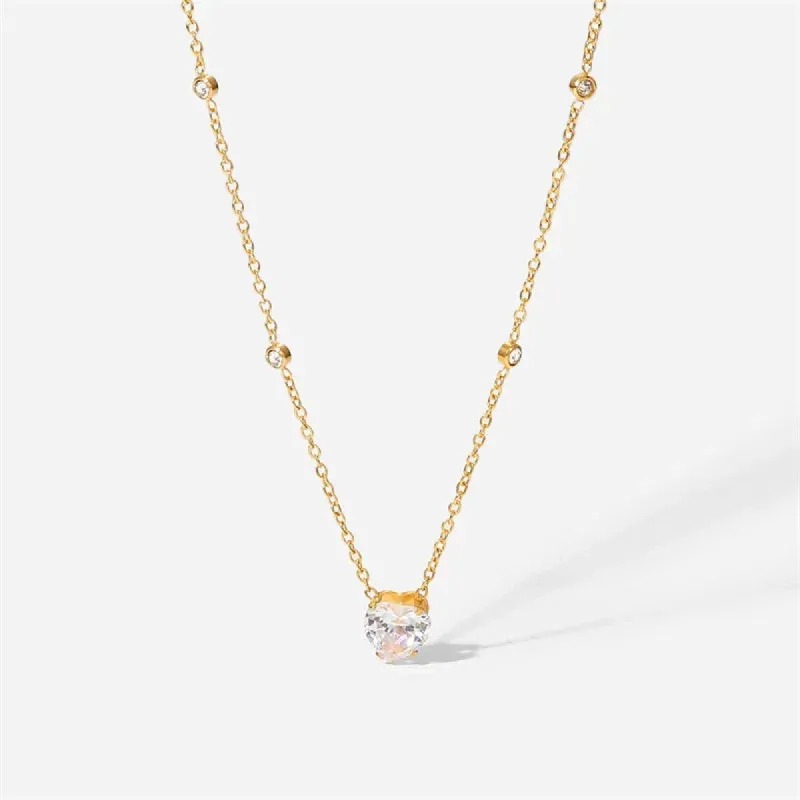 Heart Crystal Pendant necklace sold by Gemlly