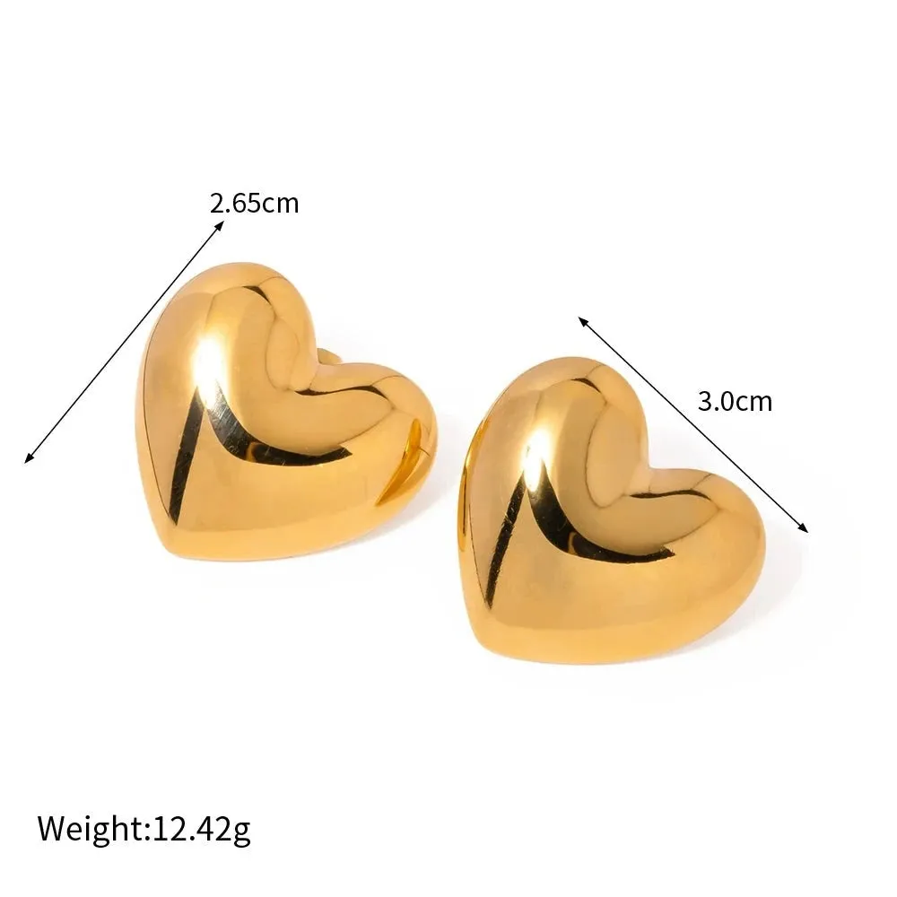 Chunky Heart Earrings sold by Gemlly product image thumbnail 3