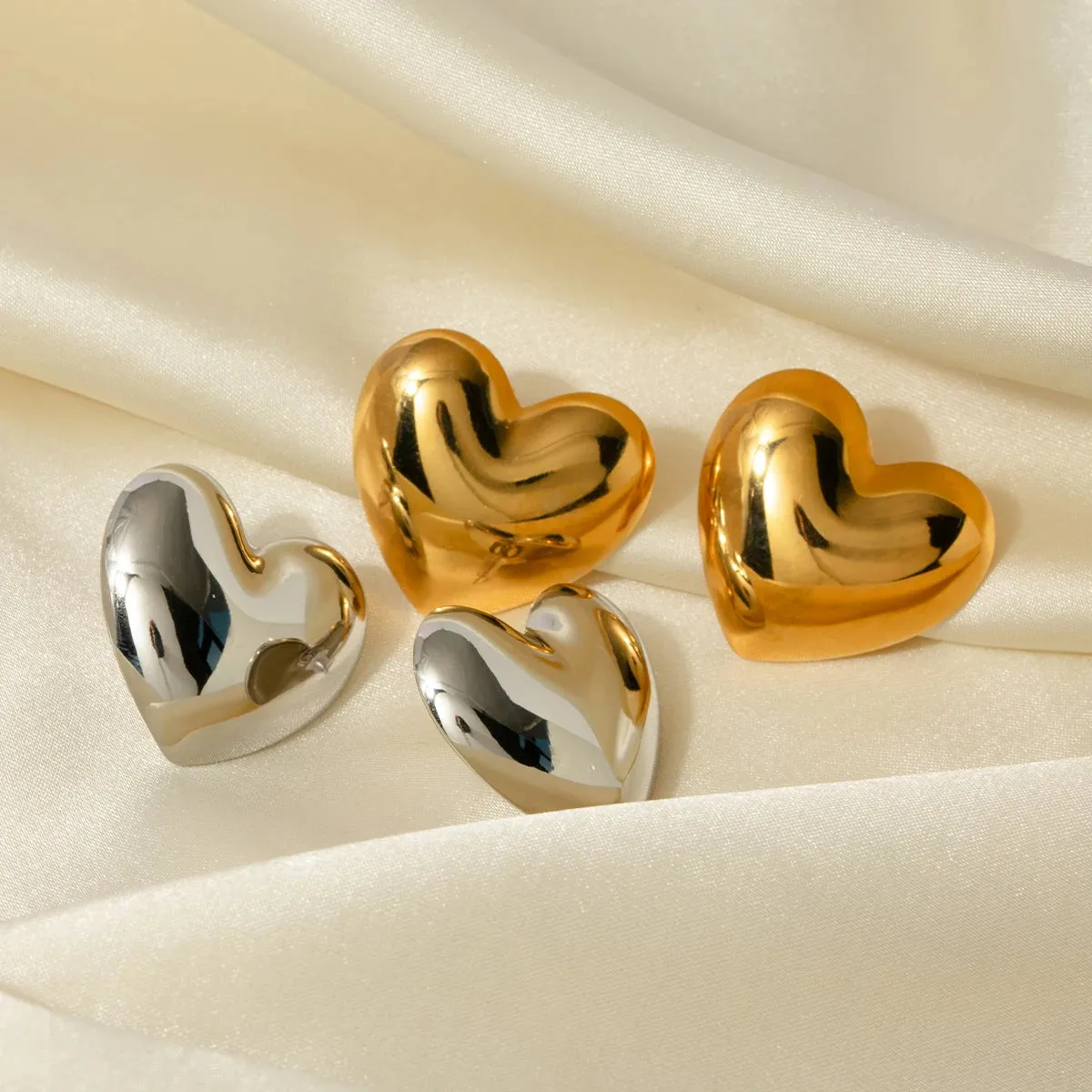 Chunky Heart Earrings sold by Gemlly product image thumbnail 5