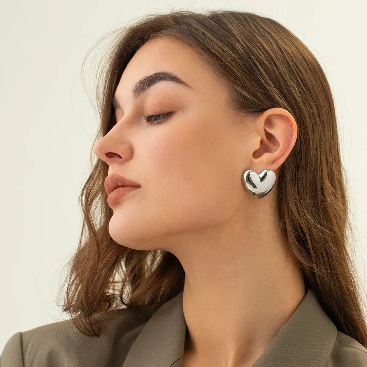 Chunky Heart Earrings sold by Gemlly product image thumbnail 2