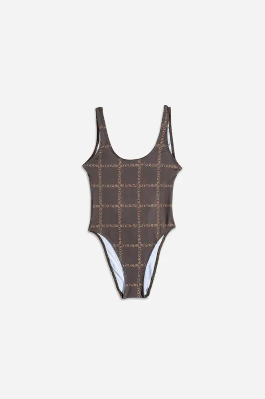 CLASSIC TRADEMARK ALL OVER BODYSUIT BRWN made by Goodbois