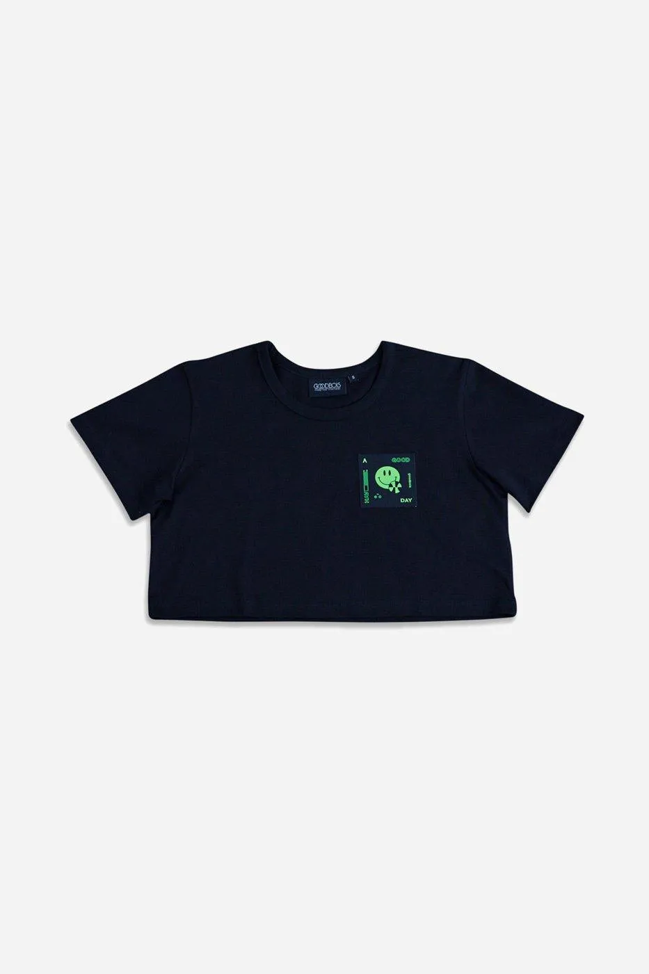 SMILEY CROP T-SHIRT BLK sold by Goodbois