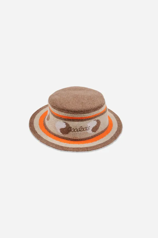 YINYANG KNIT BUCKET HAT NAT made by Goodbois