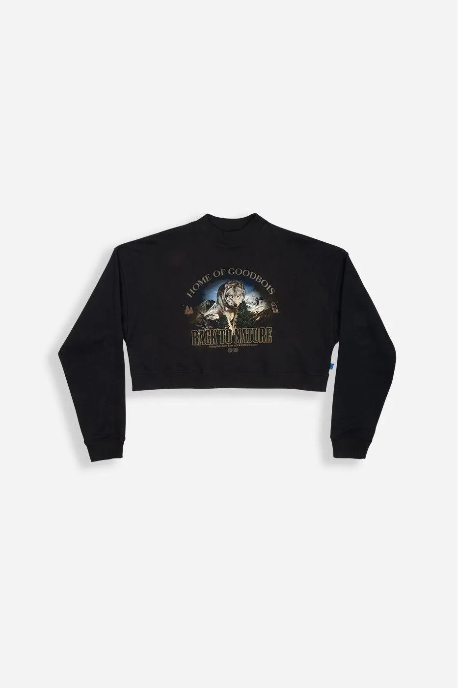 SOUVENIR CROP CREWNECK BLK sold by Goodbois